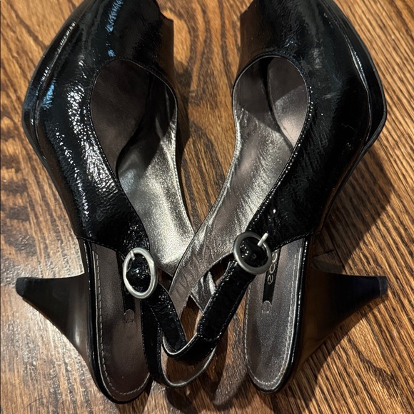 Ecco Peep Toe Patent Leather Heels Size 39/womens 8.5/9 - Picture 7 of 9